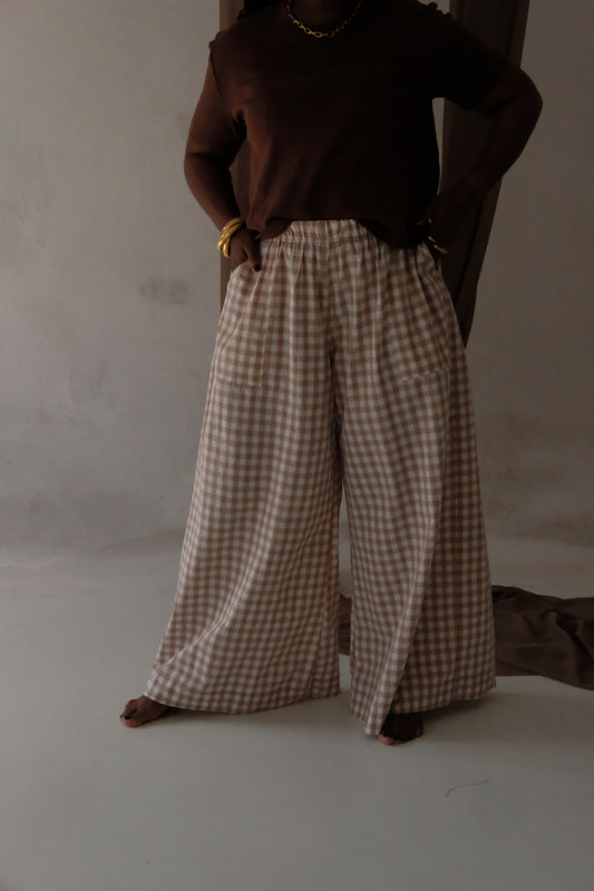 The SIENNA PANTS | Biscuit Check