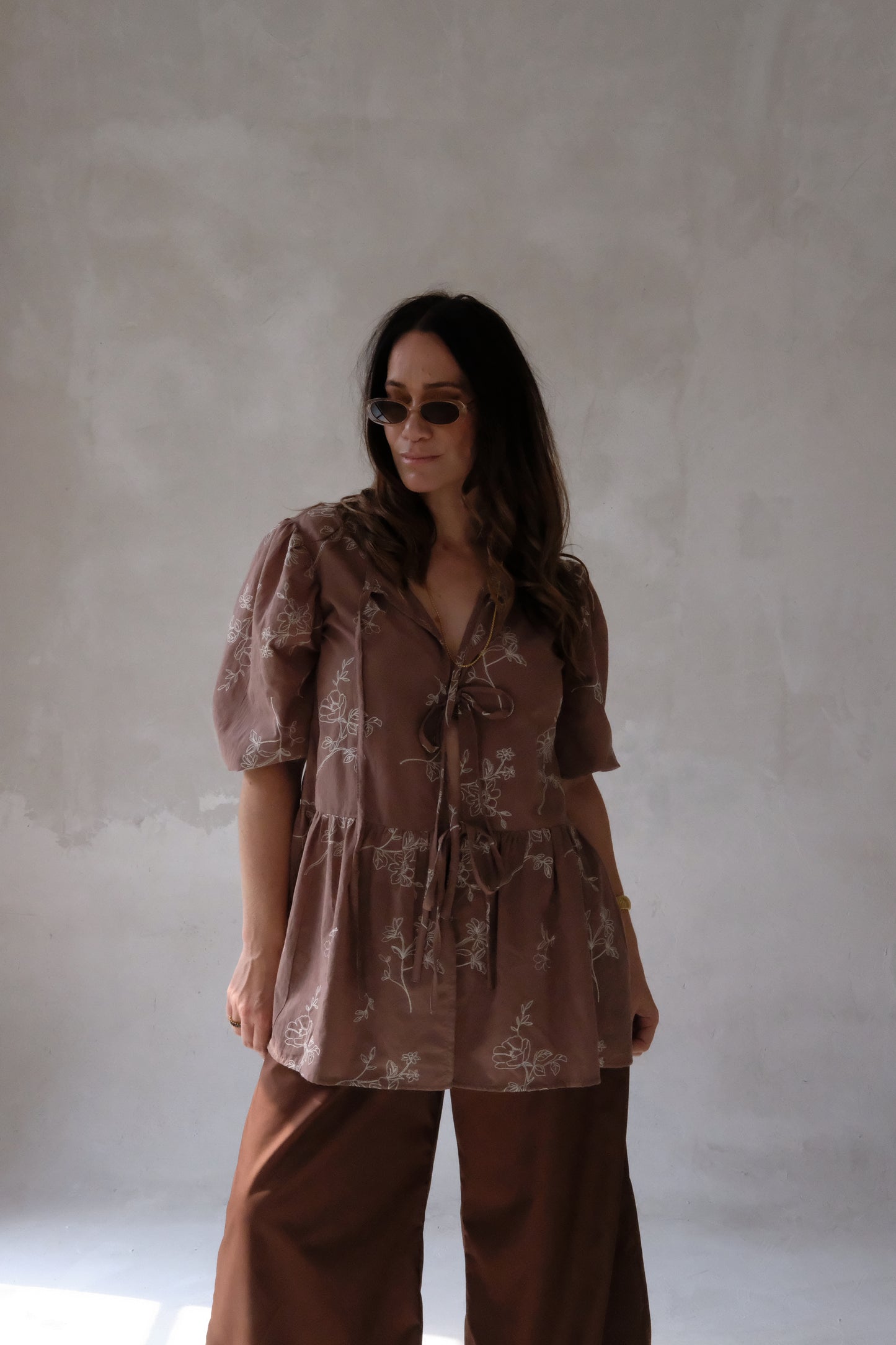 The SIENNA TIE TOP | Chocolate Flowers