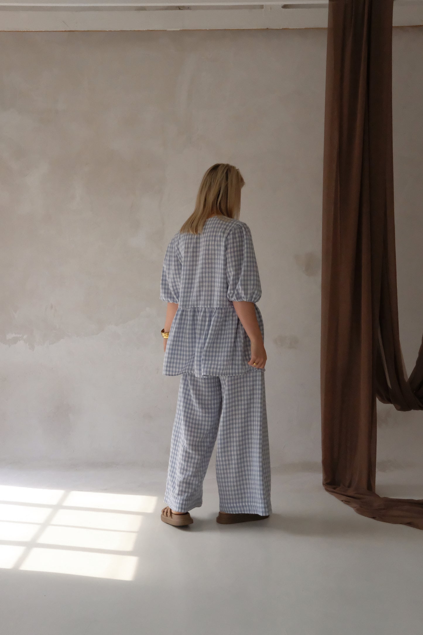 The SIENNA PANTS | Sky Blue Check