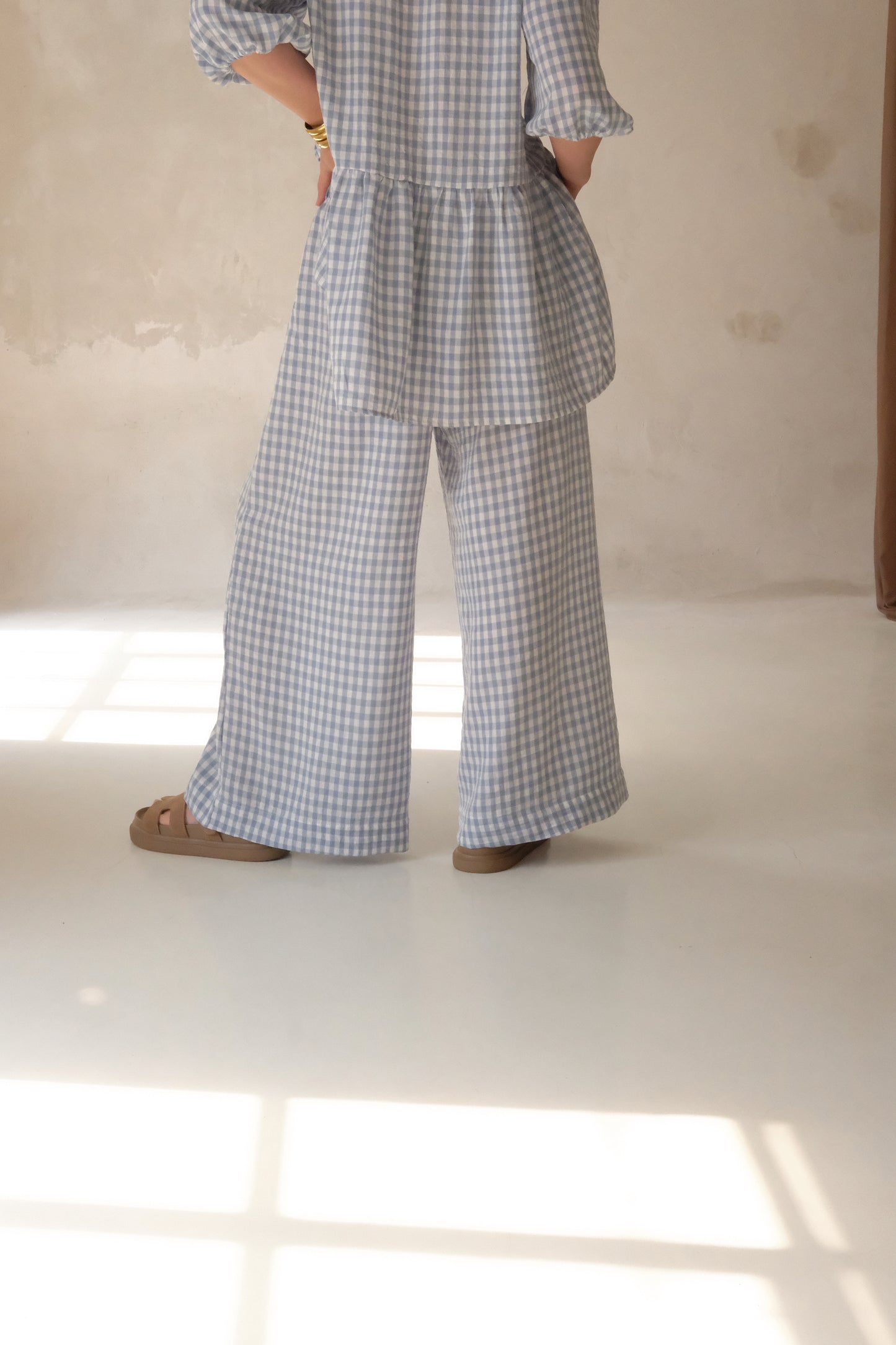 The SIENNA PANTS | Sky Blue Check