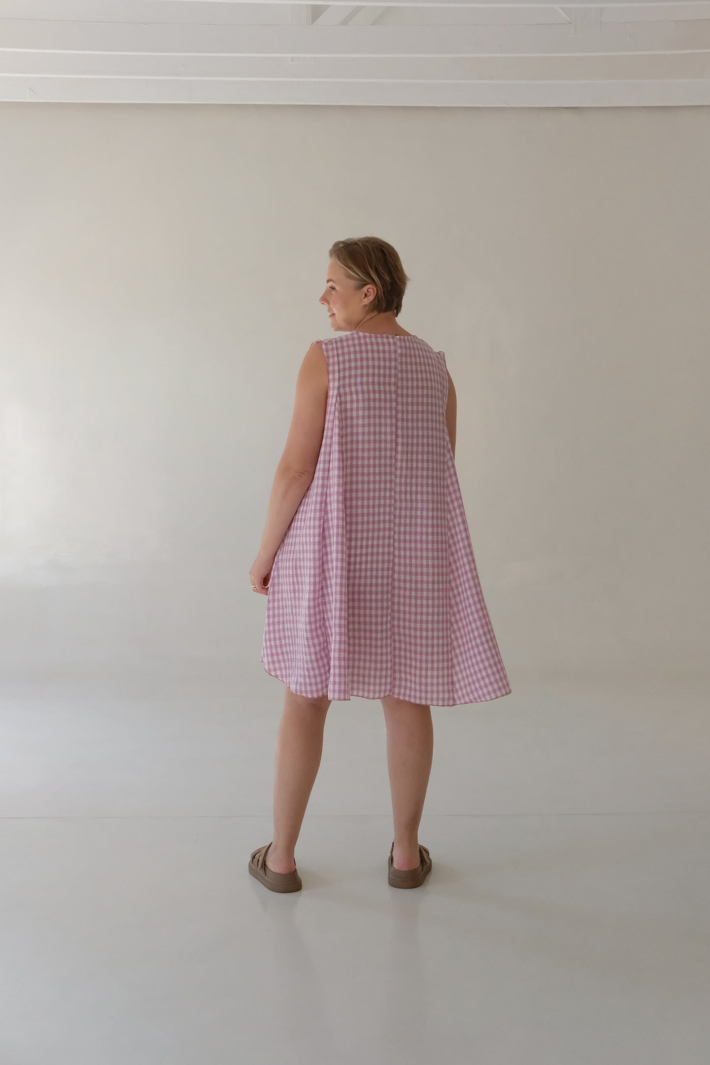The MINI A-LINE DRESS | Pink Check