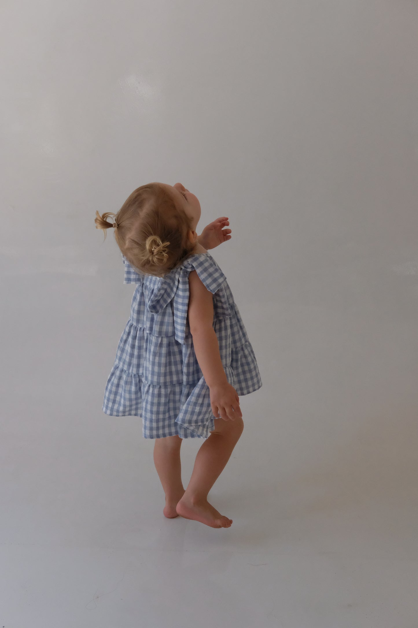 Girly Summer Dress | Sky Blue Check