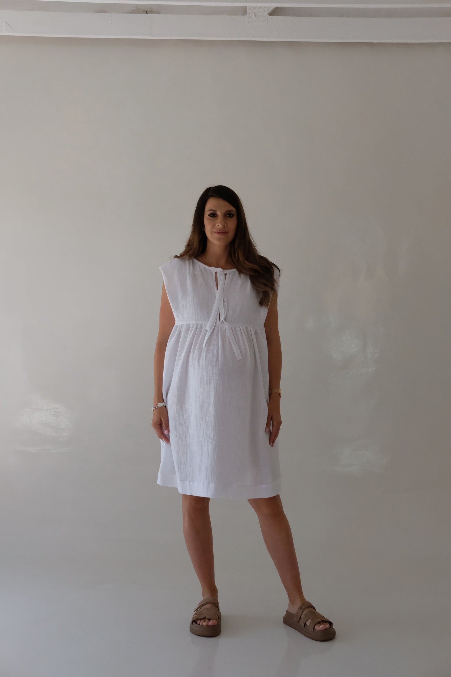 The MINI Aria Dress | White Cotton Gauze