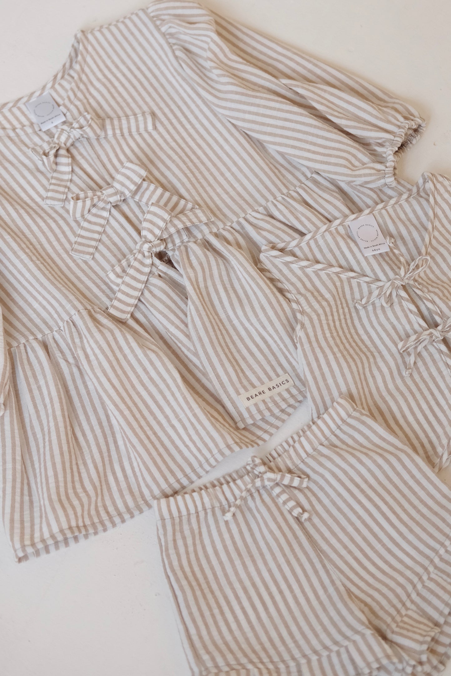 Adult Front Tie Set | BISCUIT STRIPE