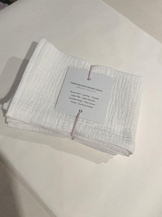 Multi-Purpose Muslin Cloths | WHITE