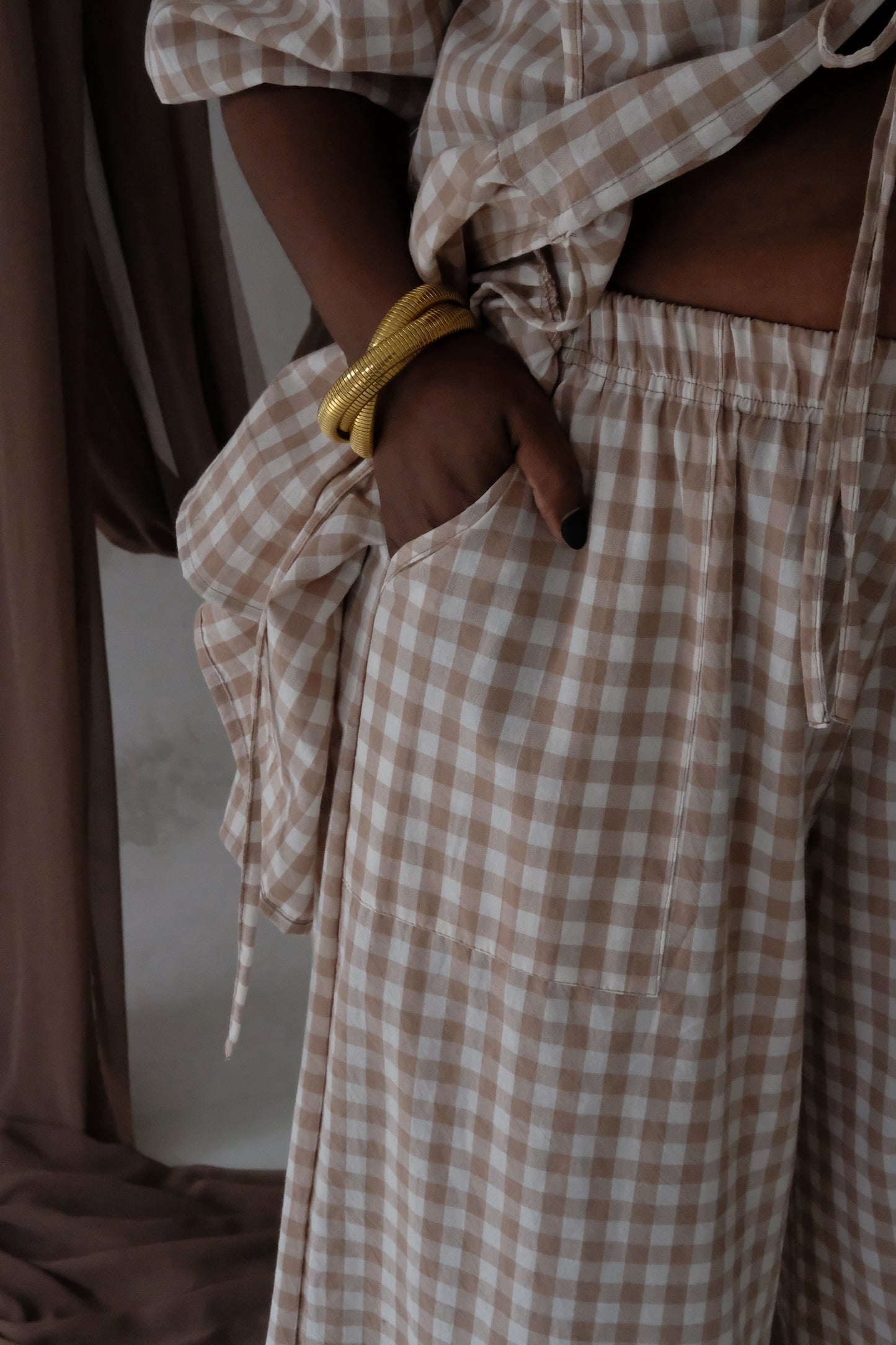 The SIENNA PANTS | Biscuit Check