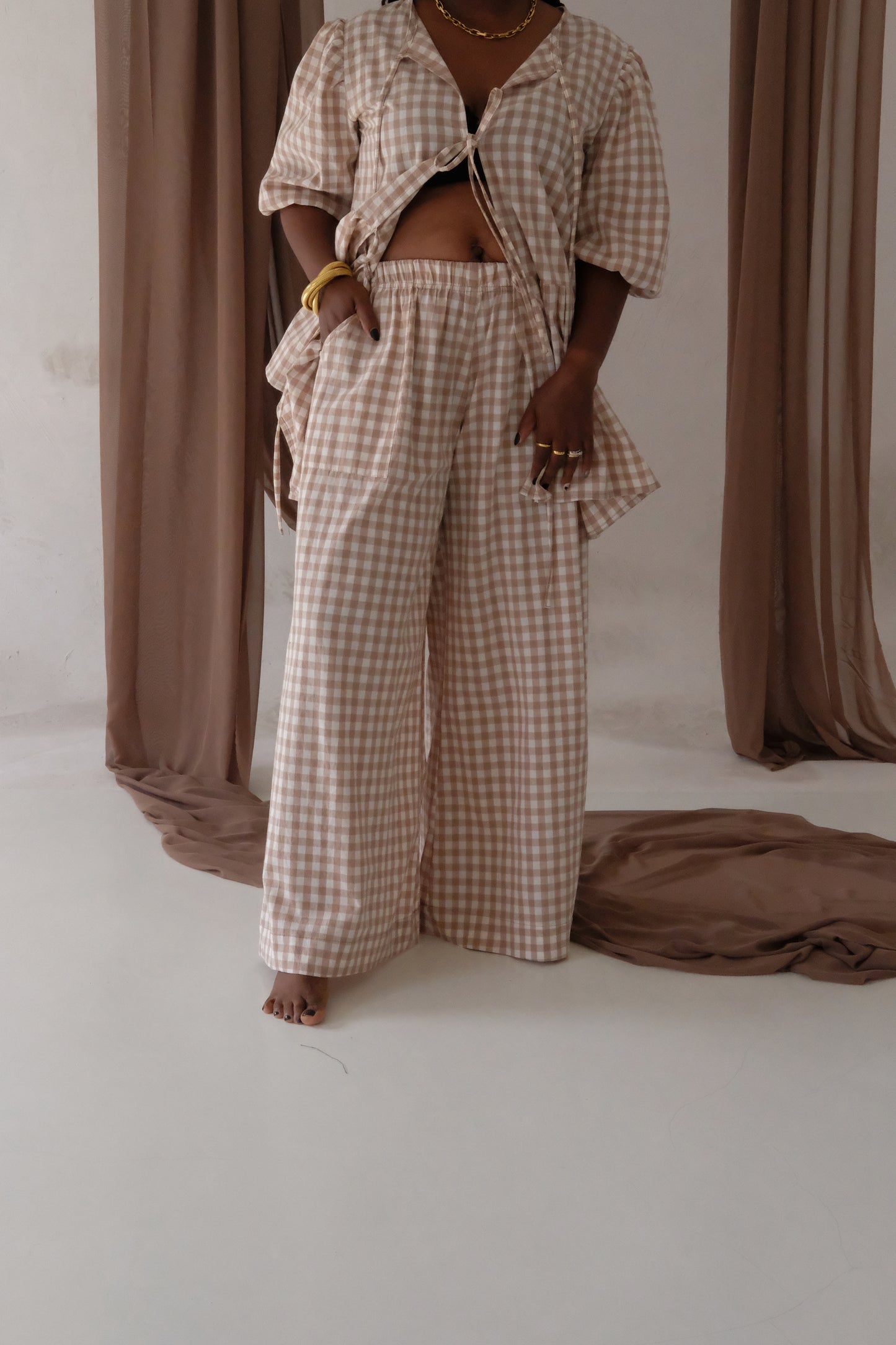 The SIENNA PANTS | Biscuit Check