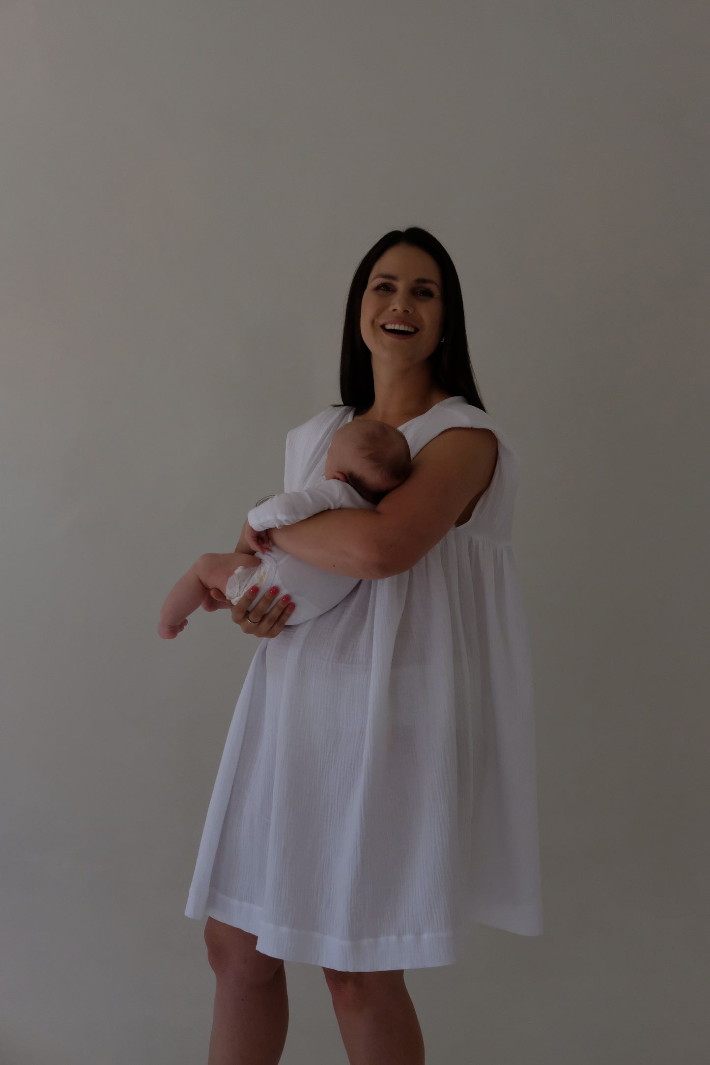 The MINI Aria Dress | White Cotton Gauze