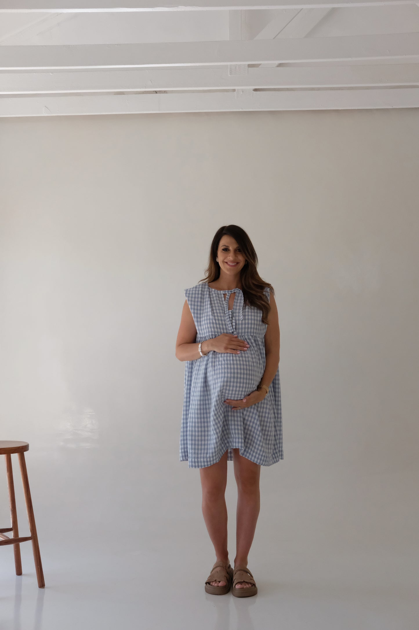 The MINI Aria Dress | Sky Blue Check