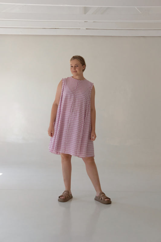 The MINI A-LINE DRESS | Pink Check