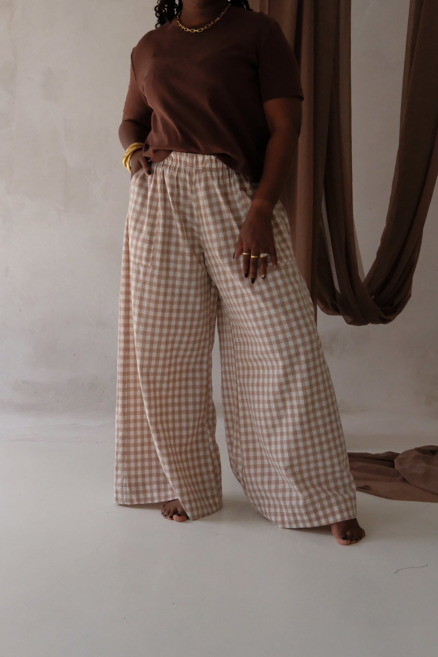 The SIENNA PANTS | Biscuit Check
