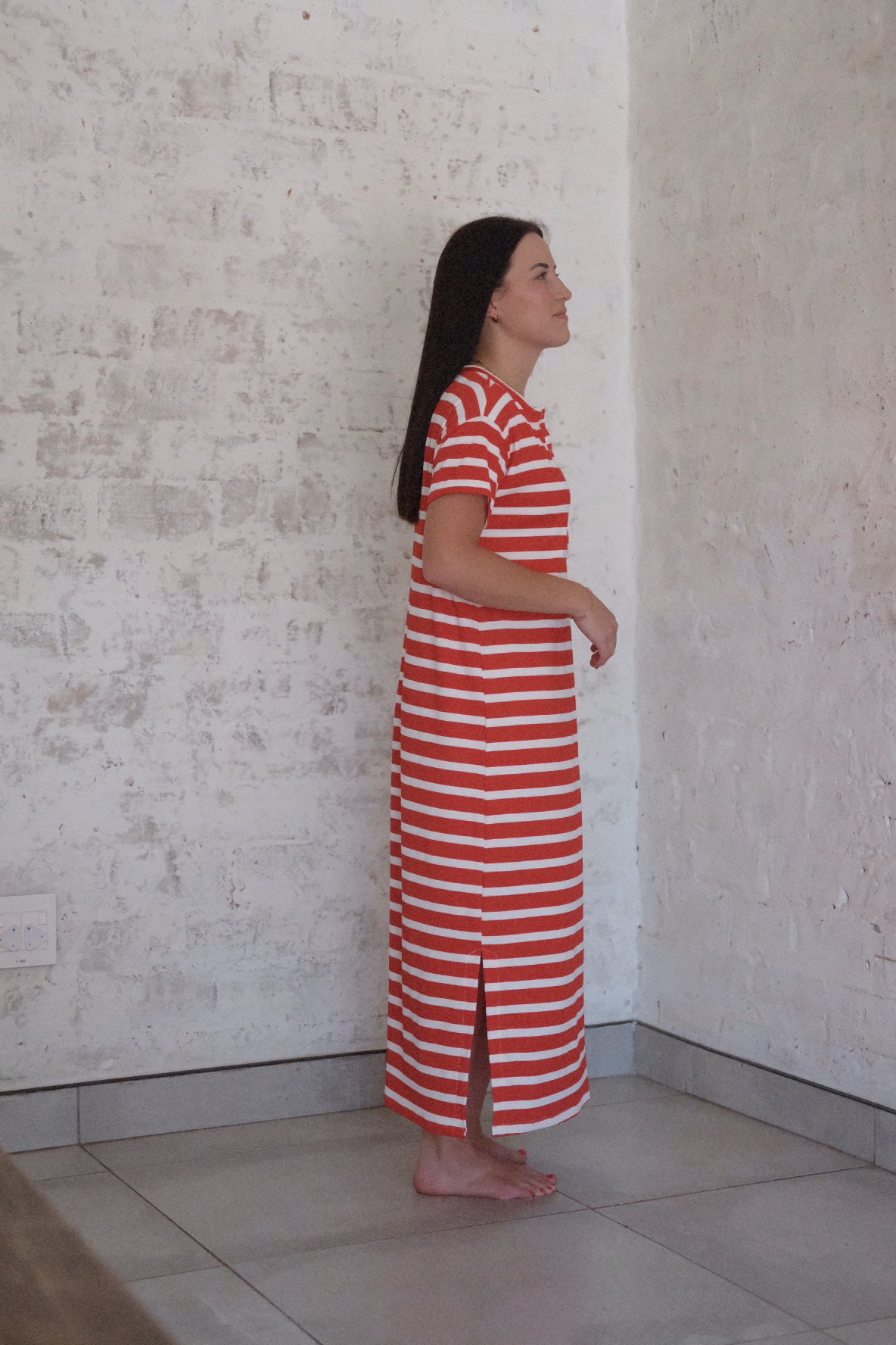 The Everyday Rib Dress | RED STRIPE