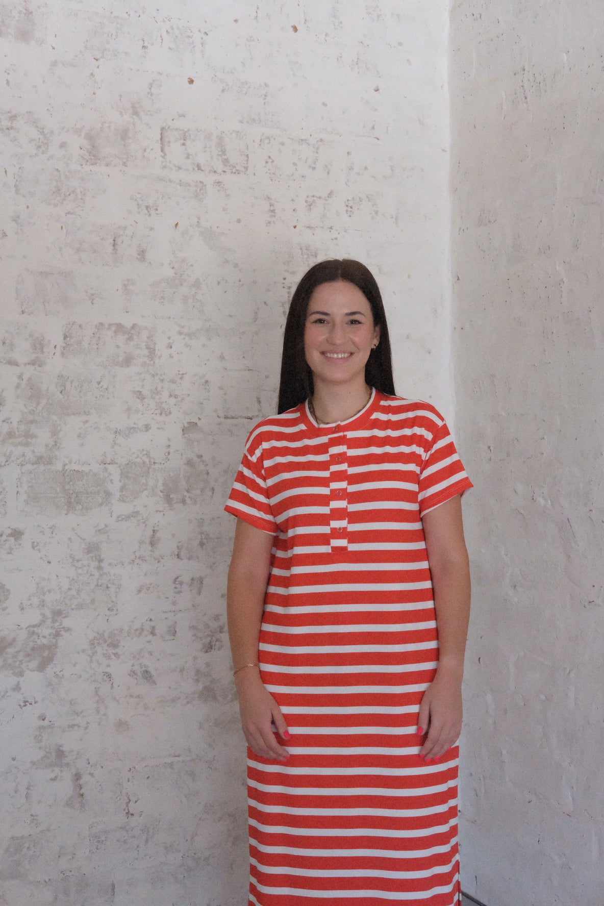 The Everyday Rib Dress | RED STRIPE