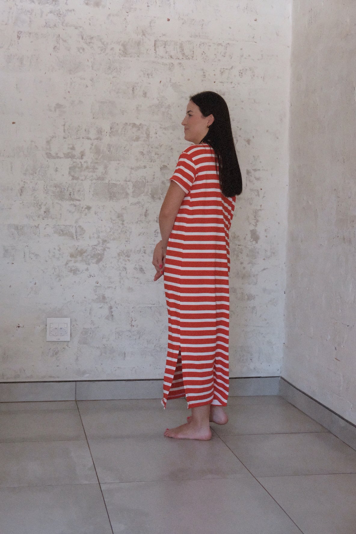 The Everyday Rib Dress | RED STRIPE