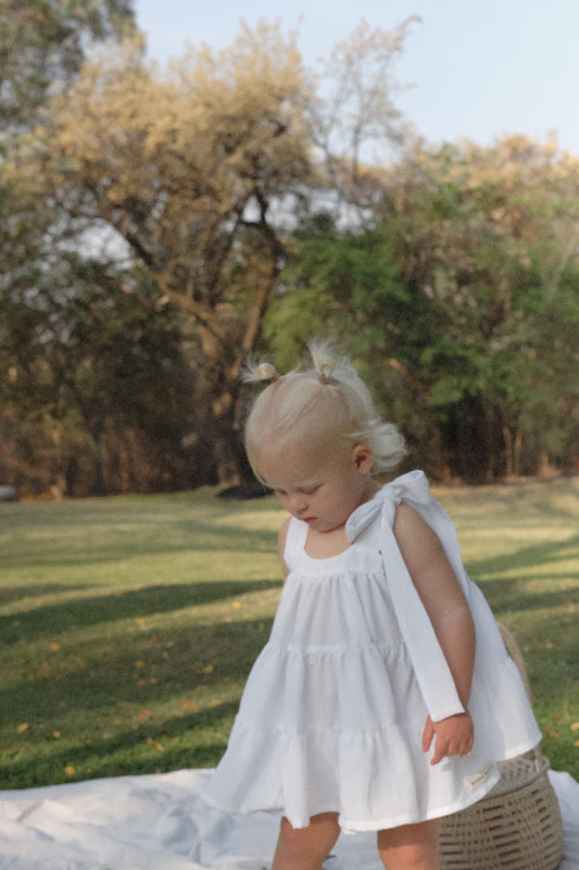 Girly Summer Dress | WHITE LINEN LOOK