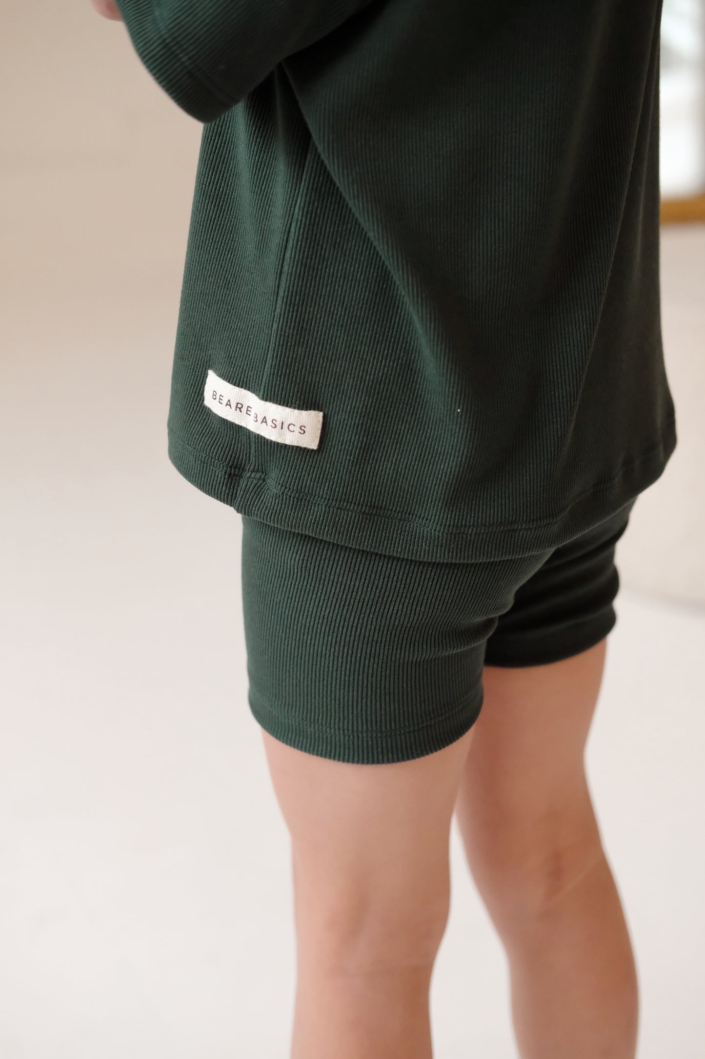 Kids Biker Shorts Set | BOTTLE GREEN